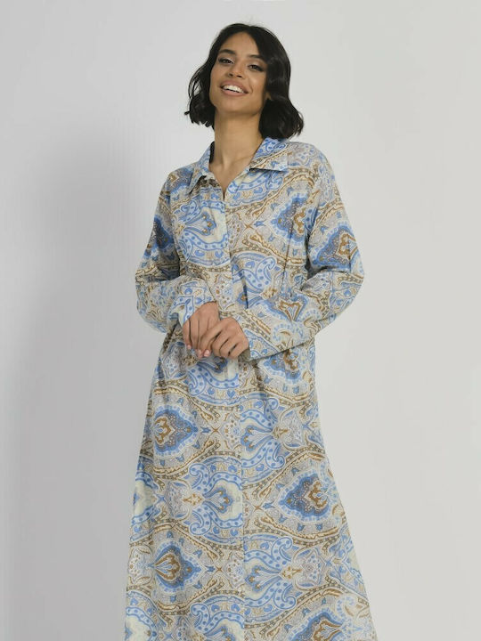 Ble Resort Collection Women's Maxi Dress Beachwear Blue