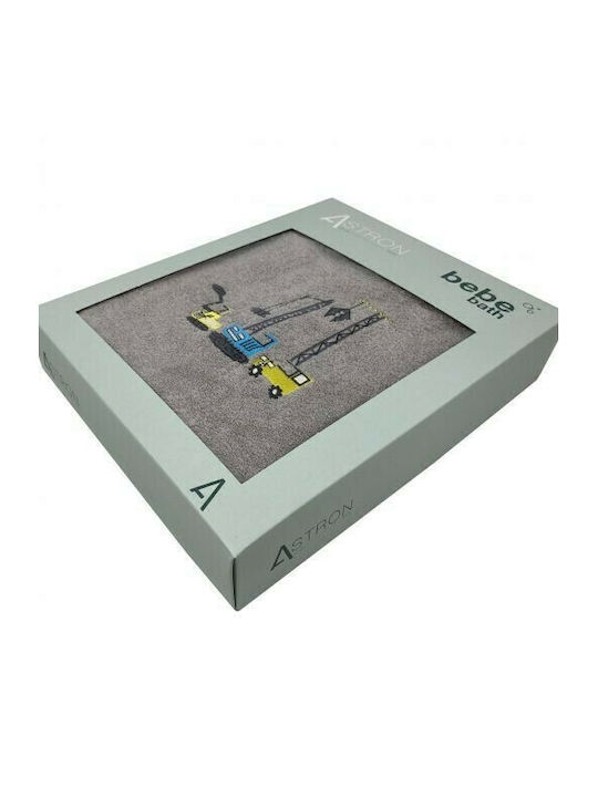 Astron Italy Комплект бебешки кърпи 2бр Excavators Сив Тегло 480гр/кв.м