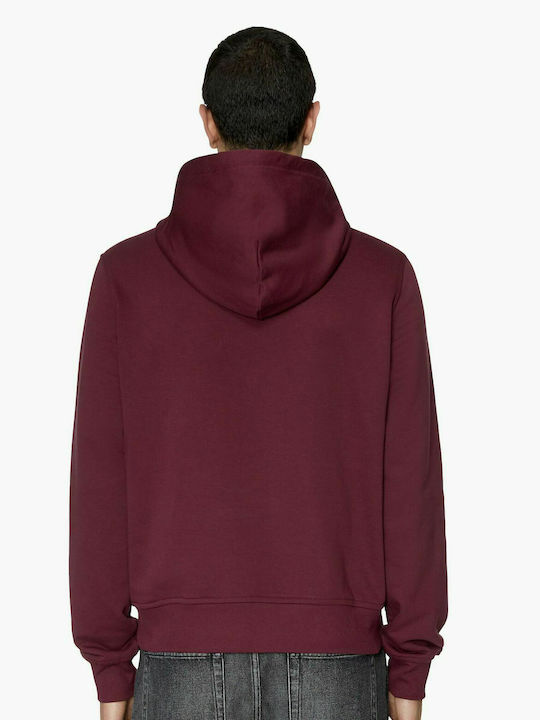 Diesel S-Ginn-Hood-D Men's Sweatshirt with Hood Burgundy