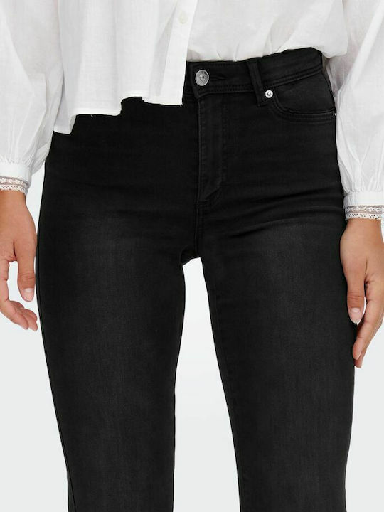 Wauw High Waist Women's Jean Trousers Flared Black