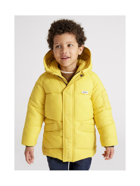 Mayoral Kids Parka Long Hooded Yellow