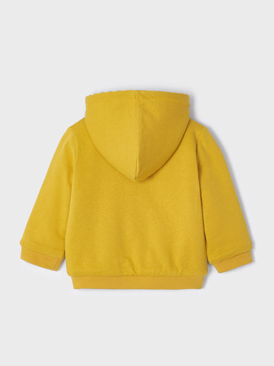 Kids Sweatshirt Cardigan Cotton with Hood Yellow