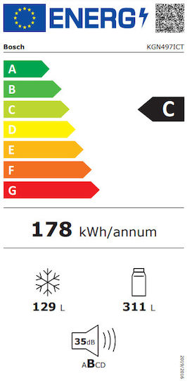 Bosch Ψυγειοκαταψύκτης 440lt Total NoFrost Υ203xΠ70xΒ66.7εκ. Inox KGN497ICT