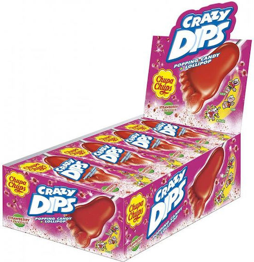 Chupa Chups 24 Lollipops Crazy Dips cu Aromă de Afine 1buc 14gr