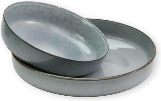 Viosarp Teller Untiefe aus Porzellan Gray mit Durchmesser 22.5cm