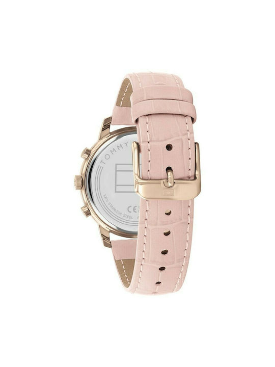 Tommy Hilfiger Isabel Uhr Chronograph mit Rosa Lederarmband