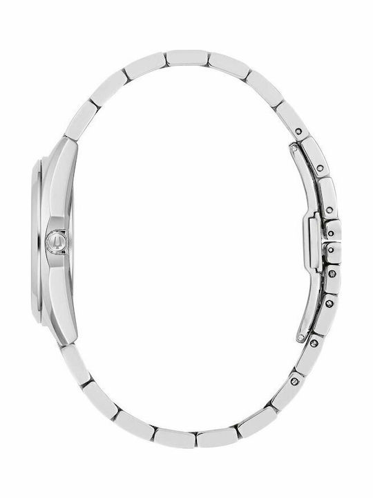 Bulova Surveyor Diamonds Γυναικείο Ρολόι 31mm Μπαταρίας με Ασημί Μεταλλικό Μπρασελέ