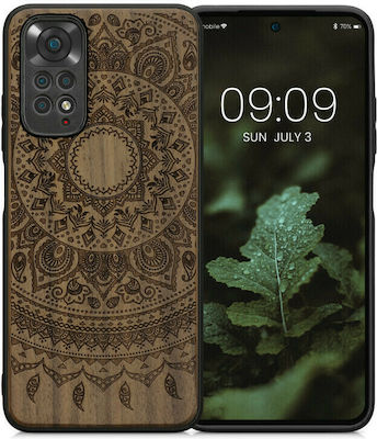 KWmobile Wooden Back Cover Indian Sun - Dark Brown (Redmi Note 11 / 11S 4G)