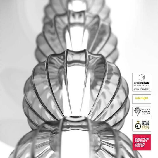 Maytoni Amulet Glass Table Lamp LED with Transparent Shade and Silver Base
