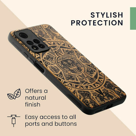 KWmobile Back Cover Lemn Maya Calendar Art - Light Brown / Black (Redmi Note 11 Pro+ 5G)
