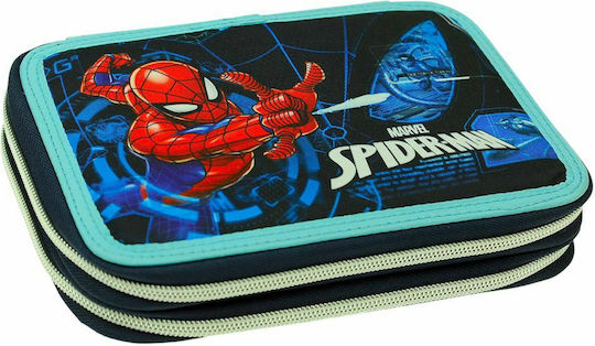 Gim Spiderman Federmäppchen Gefüllt 1Stück mit 2 Fächern Blau