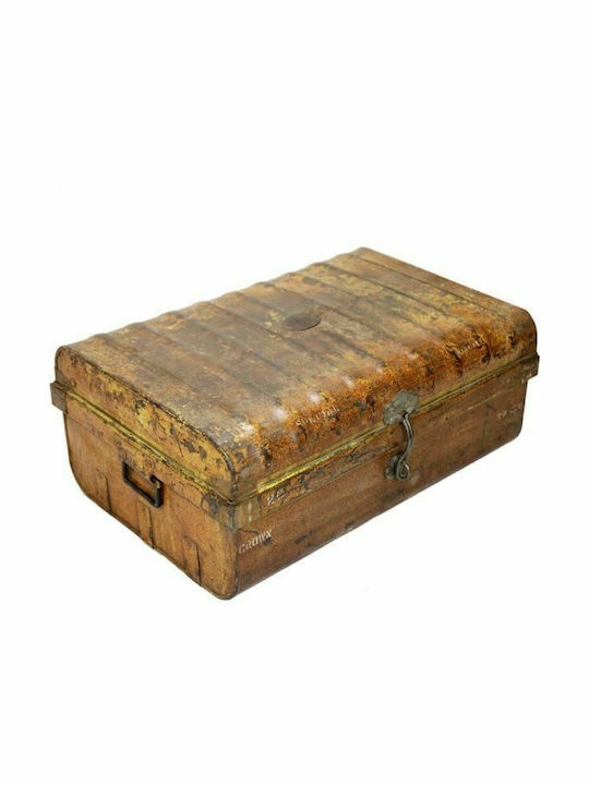 Synchronia Wooden Decorative Trunk Suitcase Gold 65x45x27cm