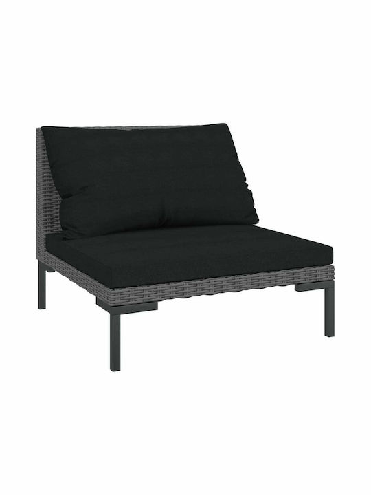 Zweisitziges Sofa Außenbereich Rattan mit Kissen 70x70x61cm