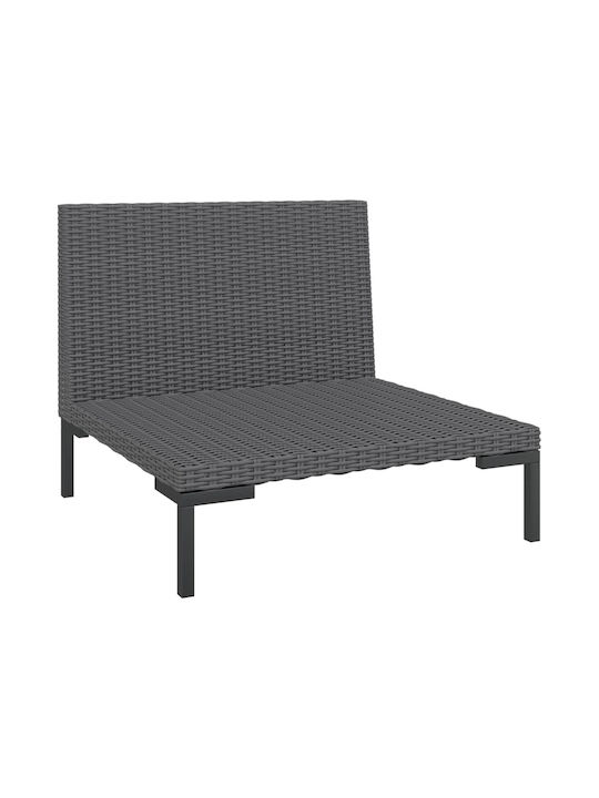 Zweisitziges Sofa Außenbereich Rattan mit Kissen 70x70x61cm