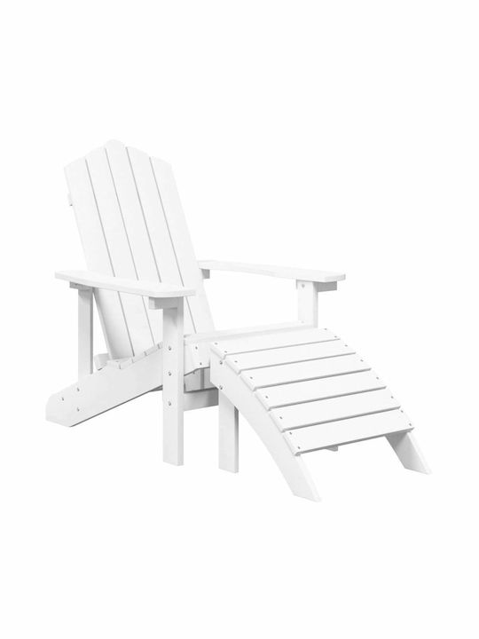 Deckchair Plastic Adirondack White 2pcs 73x83x92cm.