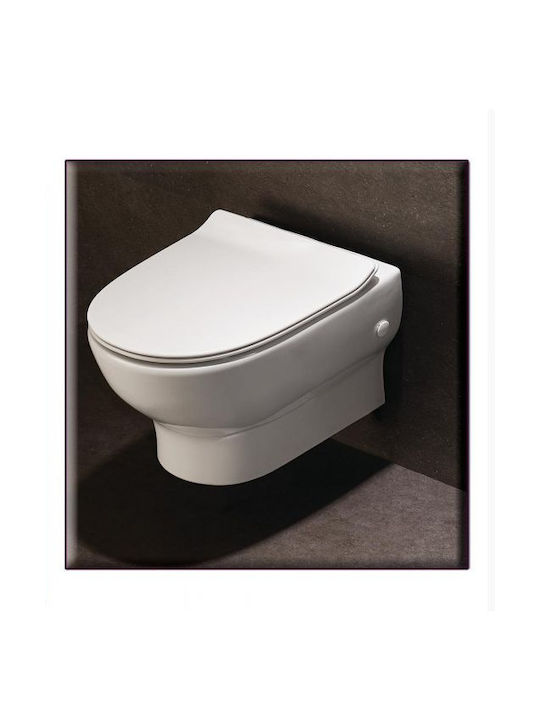 Huida Riviera Wandhängende Toilette mit Deckel Sanftes Schließen Weiße