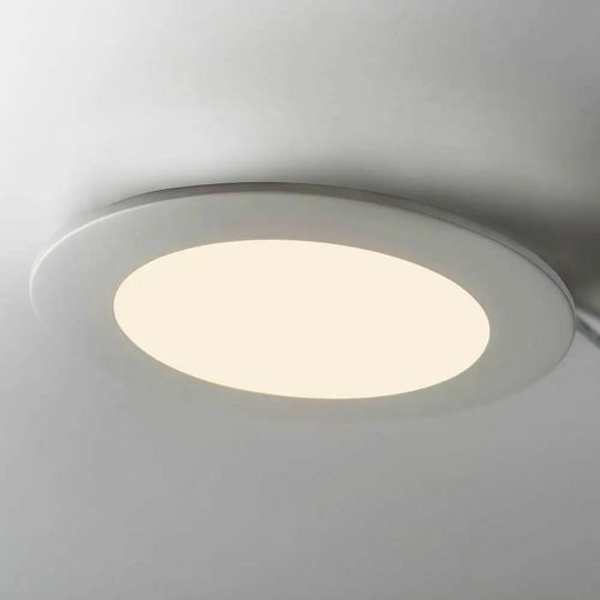V-TAC Στρογγυλό Χωνευτό LED Panel 18W με Φυσικό Λευκό Φως 4000K 21εκ.