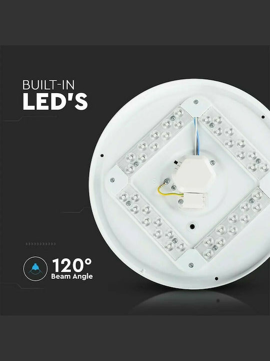 V-TAC Στρογγυλό Εξωτερικό LED Panel 18W με Φυσικό Λευκό Φως 4000K 31εκ.