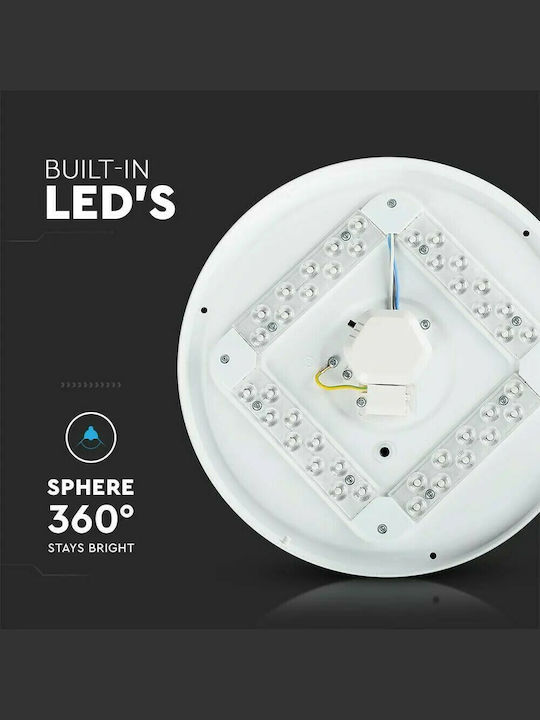 V-TAC Round Outdoor LED Panel 18W with Warm to Cool White Light 50cm