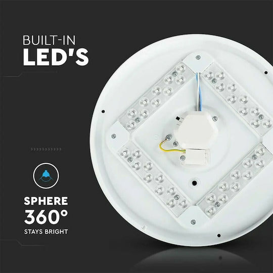 V-TAC Στρογγυλό Εξωτερικό LED Panel 18W με Ρυθμιζόμενο Λευκό Φως 50εκ.