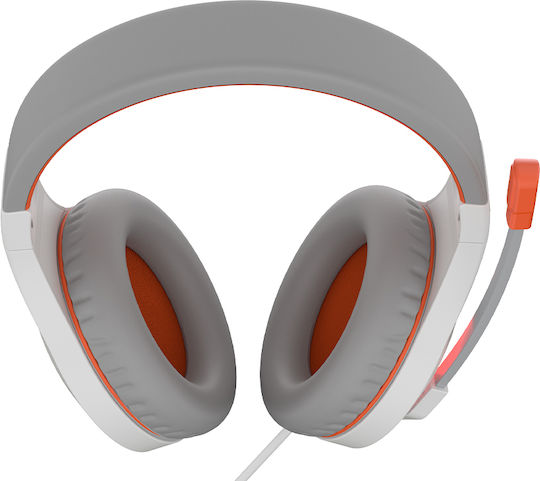 Meetion HP021 Over Ear Gaming Headset with Connection 3.5mm / USB White/Orange