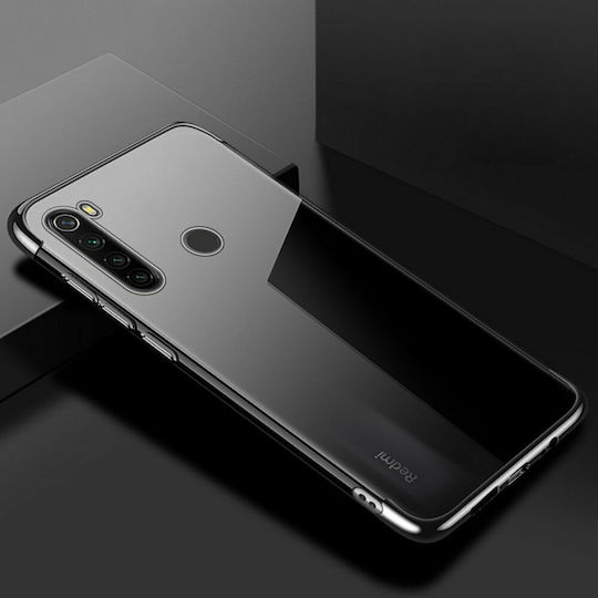 Hurtel Electroplating Umschlag Rückseite Silikon Schwarz (Redmi Note 8T)