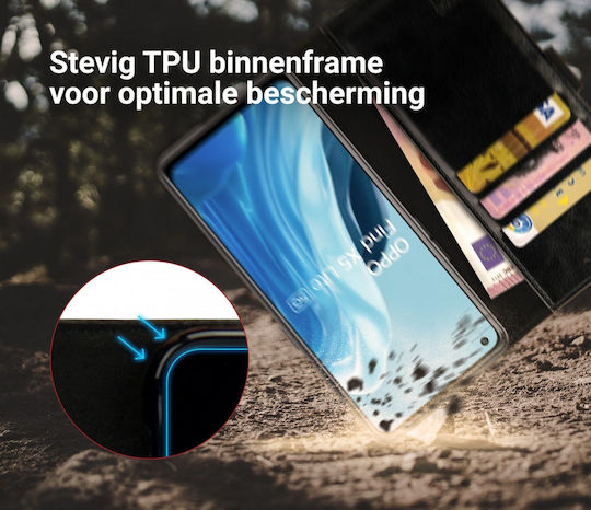 Rosso Element Brieftasche Synthetisches Leder Schwarz (Oppo Find X5 Lite)