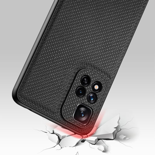 Dux Ducis Fino Umschlag Rückseite Silikon / Stoff Schwarz (Redmi Note 11 Pro+ 5G)