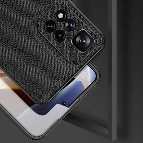 Dux Ducis Fino Umschlag Rückseite Silikon / Stoff Schwarz (Redmi Note 11 Pro+ 5G)