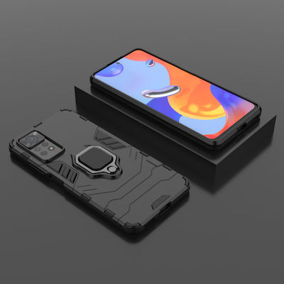 Hurtel Ring Armor Tough Back Cover Πλαστικό Ανθεκτική Μαύρο (Redmi Note 11 Pro)