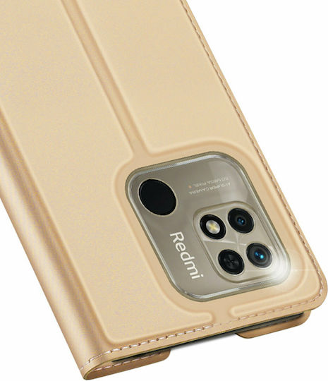 Dux Ducis Skin Pro Book Δερματίνης / Πλαστικό Χρυσό (Redmi 10C)