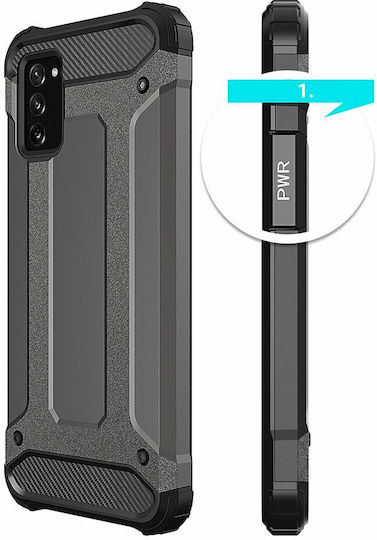 Hurtel Hybrid Armor Umschlag Rückseite Kunststoff Schwarz (Galaxy A03s)