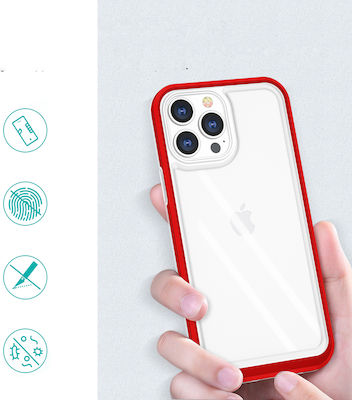 Hurtel Clear 3in1 Silicone Back Cover Red (iPhone 13 Pro)