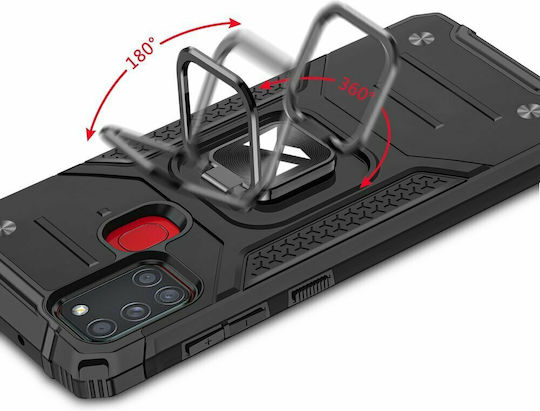 Wozinsky Ring Armor Back Cover Plastic Red (Galaxy A21s)