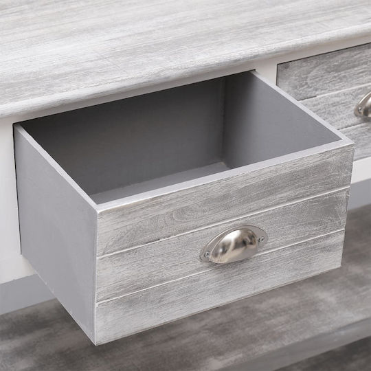 Solid Wood Console Table Antique Grey L108xW30xH76cm