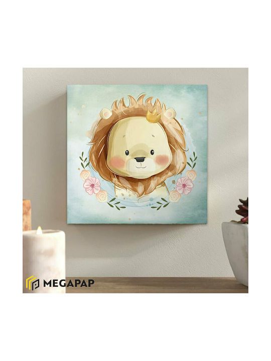 Megapap Παιδικός Πίνακας Baby Lion σε Καμβά 40x40εκ.