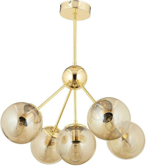 ArteLibre Mey Pendant Light Honey Ball for 5 Bulbs E27 59x64cm