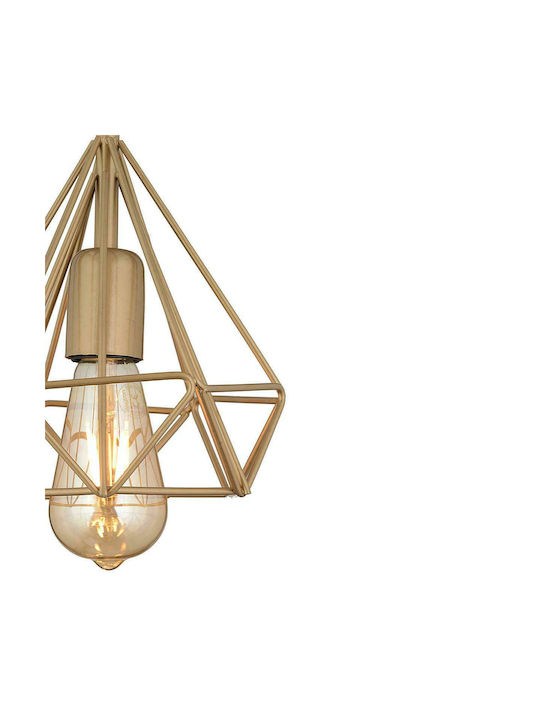 ArteLibre Bie Pendant Light Gold Grid with Socket E27