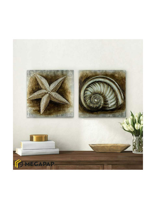 Megapap Starfish Shell De două ori Tablou pe Pânză 103x50cm