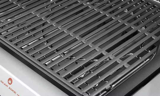 Weber Genesis EX-335 Ψησταριά Υγραερίου Μαντεμένιας Σχάρας 68x48εκ. με 3 Εστίες 11.43kW και Πλαϊνό Μάτι 3.52kW