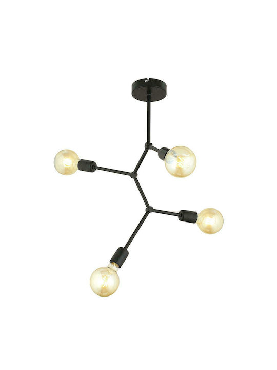 ArteLibre Dar Pendant Light Black Ball for 4 Bulbs E27