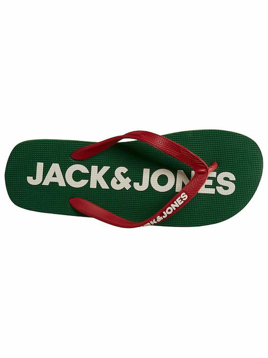 Jack & Jones Herren-Flip-Flops Amazon Green / Red