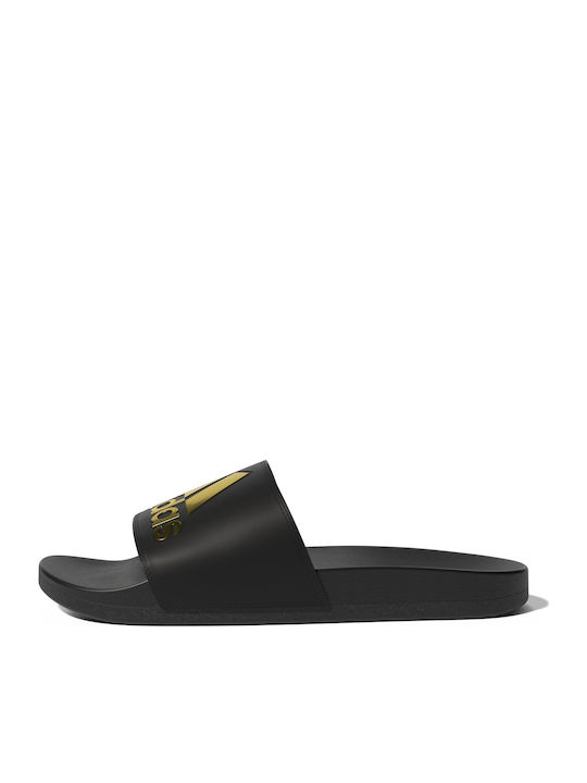 Adilette Cloudfoam Plus Logo Ανδρικά Slides Μαύρα