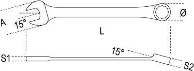 Beta Germano-polygon Inel cu clichet 13mm 1buc