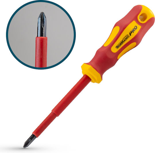 Bormann Pro BHT7088 Magnetic Electrician VDE 1000V Screwdriver Cross Size PH1x80mm