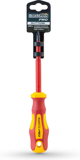 Bormann Pro BHT7096 Magnetic Electrician VDE 1000V Screwdriver Cross with Length 100mm