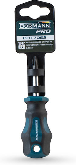Bormann Pro Magnetic Dwarf Screwdriver Cross with Nib Size PH2