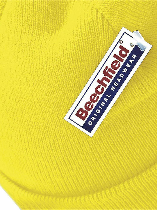 Ανδρικός Beanie Σκούφος σε Κίτρινο χρώμα
