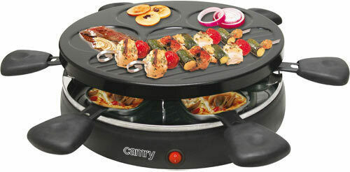 Adler Camry Tabletop Grătar Electric Raclette Placă Netedă și Striată 1200W 28.5bucx28.5buccm