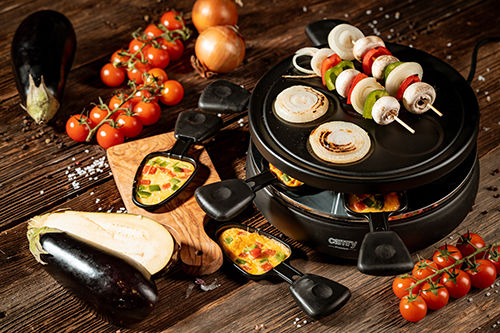 Adler Camry Tabletop Grătar Electric Raclette Placă Netedă și Striată 1200W 28.5bucx28.5buccm